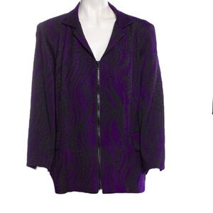 Mi Jong Lee Purple and Black Patterned Jacket